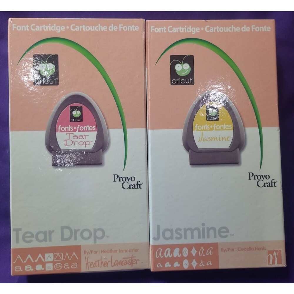 Two Cricut Cartridges- JASMINE and TEARDROP - Fonts